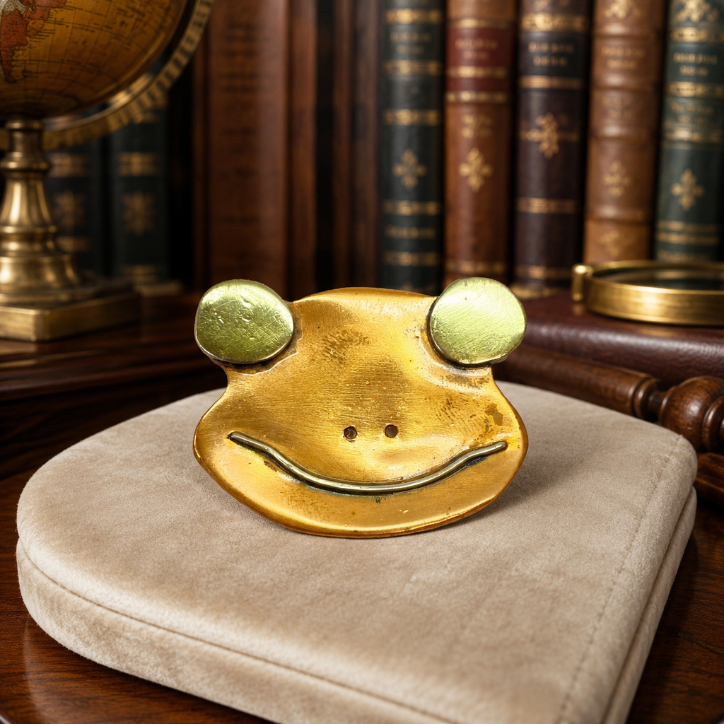 Artisan Copper and Mixed Metal Frog Face Statement Brooch 15.6g