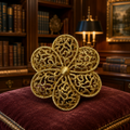 Vintage Trifari Gold-Tone Openwork Flower Brooch