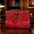Dooney & Bourke Red Pebbled Leather Tassel Satchel