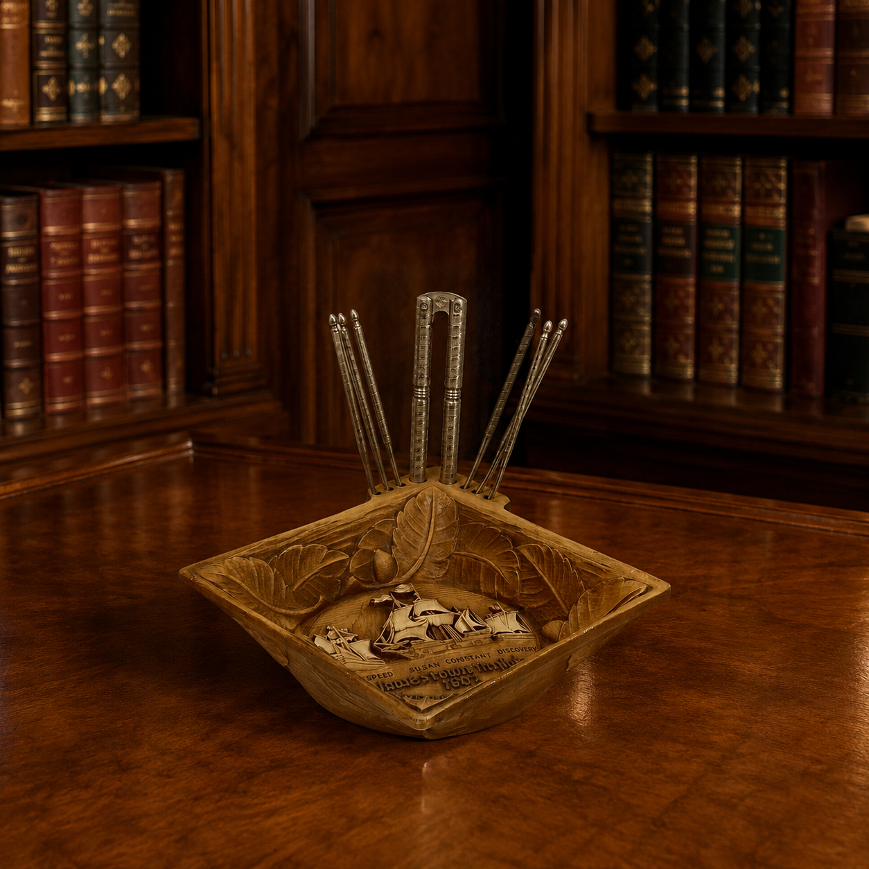 Jamestown Virginia 1607 Nut Serving Tray with Tools