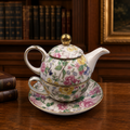 Two's Company Chintz Floral Teapot for One Stackable Set