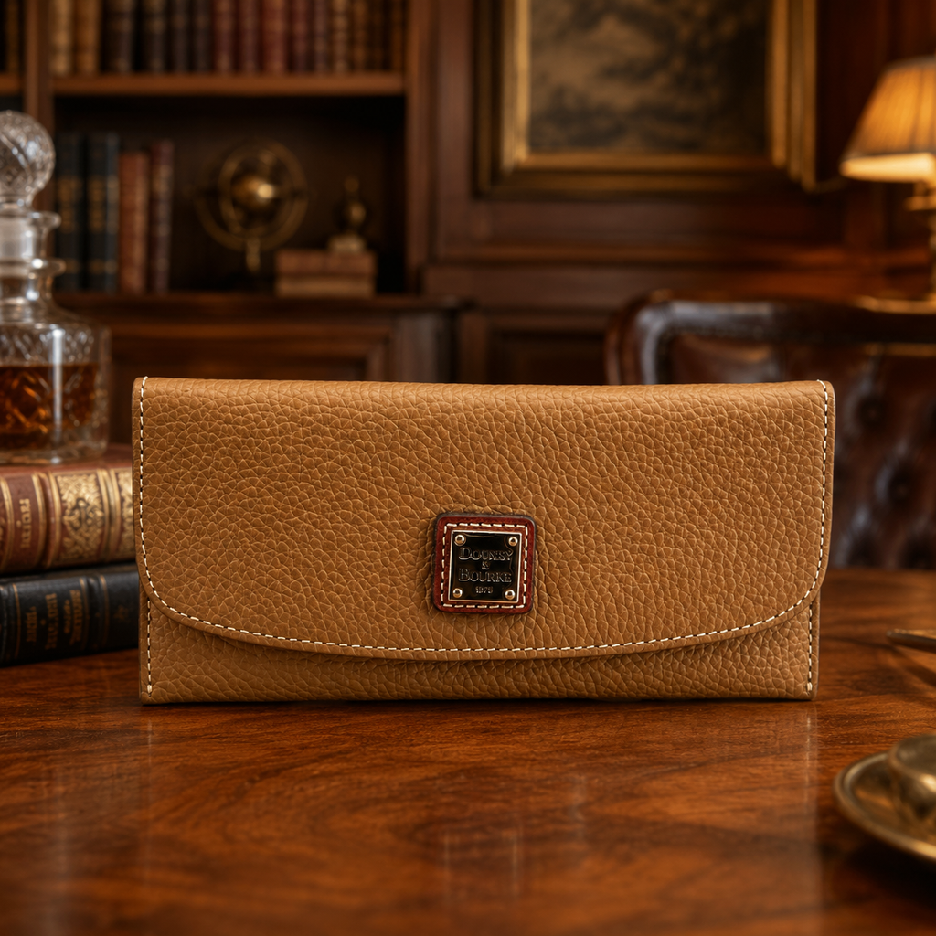 Dooney & Bourke Tan Pebbled Leather Continental Wallet