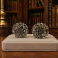 Silver-Tone Rhinestone Cluster Clip Earrings