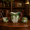 Bunny Lane Green Ceramic Cabbage Tea Set with Rabbit and Carrot Motifs