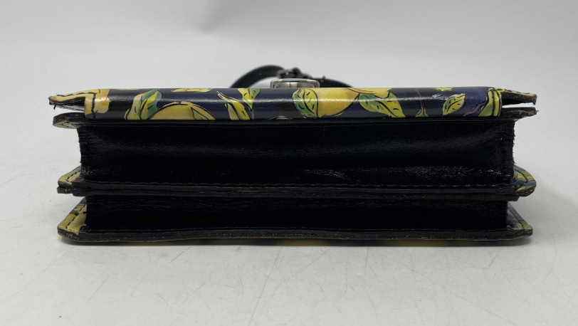 (UPDATED NEEDED - Print is Positano) Patricia Nash Lemon Print Leather Crossbody Bag | Blue Italian Style Citrus Pattern Handbag