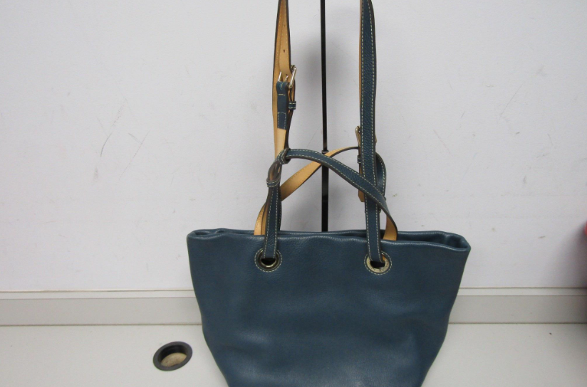 Dooney & Bourke Deep Teal Leather Tote Bag Strappy Shoulder Bag Pebble Grain