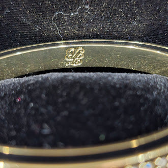 Vintage Tommy Bahama Gold Tone Rhinestone Bangle Bracelet | Estate Designer Jewelry