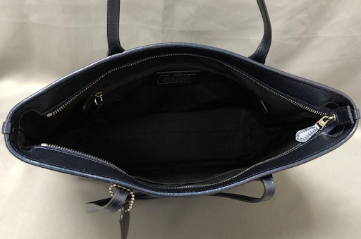 Coach Midnight Navy Crossgrain Leather City Zip Tote Shoulder Handbag
