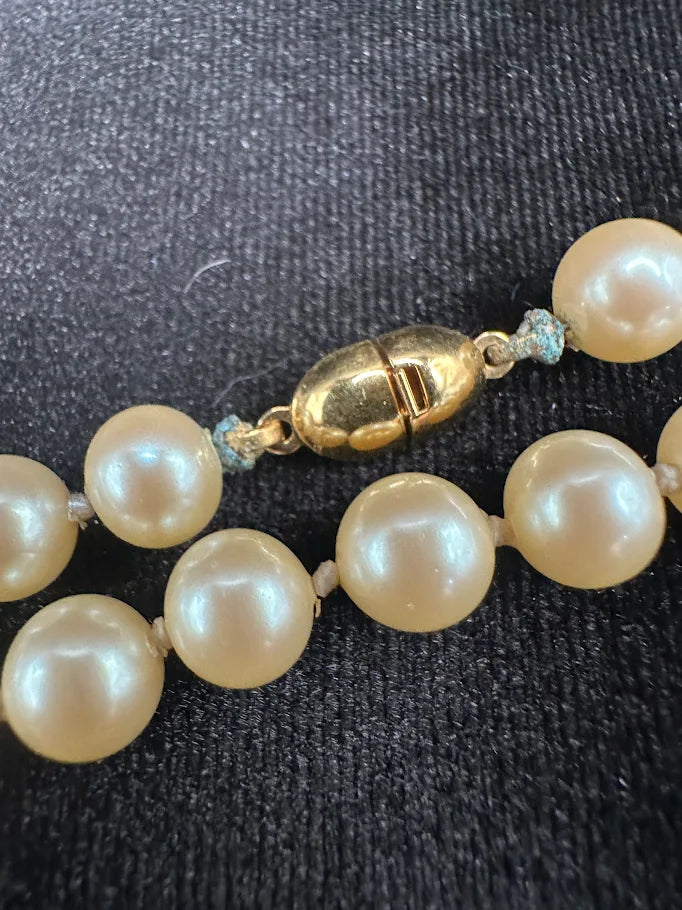 Monet Gold Tone Cream Pearl Style Double Strand Necklace