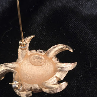 Gold Tone Turtle Brooch by Tradition