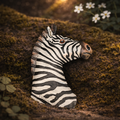 Hand Painted Zebra Brooch Artist Signed One of a Kind Zebra Safari Pin