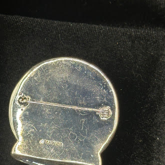 Vintage Napier Christmas Snow Globe Brooch Gold Tone Enamel Rhinestone Holiday Pin