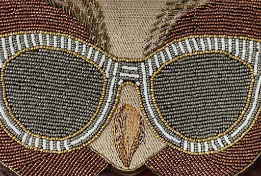 Patricia Nash Owl Beaded Alden Crossbody – British Tan Leather Handbag Limited Edition Statement Bag