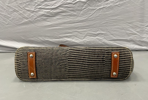 Dooney & Bourke Lizard Embossed Leather Tote, Grey Structured Shoulder Bag