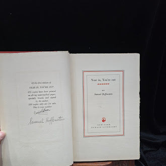 Year In, You’re Out by Samuel Hoffenstein (1930) Signed Limited Edition Covici Friede Publishers