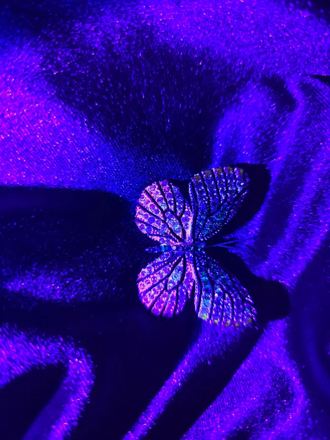 Multicolor Pave Butterfly Brooch Rhinestone Gold-Tone Statement Figural Pin