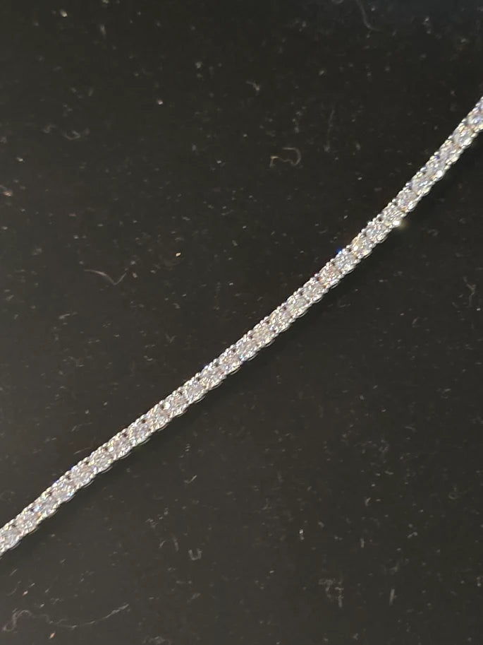 925 Sterling Silver CZ Tennis Bracelet 7” Round Cut Diamond Look Classic Sparkle