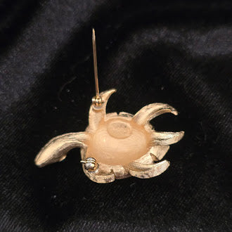 Gold Tone Turtle Brooch by Tradition
