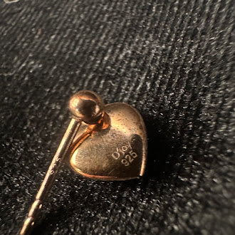 D’Joy Sterling Silver 925 Rose Gold Vermeil Heart Stud Earrings