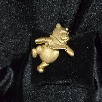 Disney Winnie the Pooh Gold Tone Articulated Character Brooch Classic Pooh Pin
