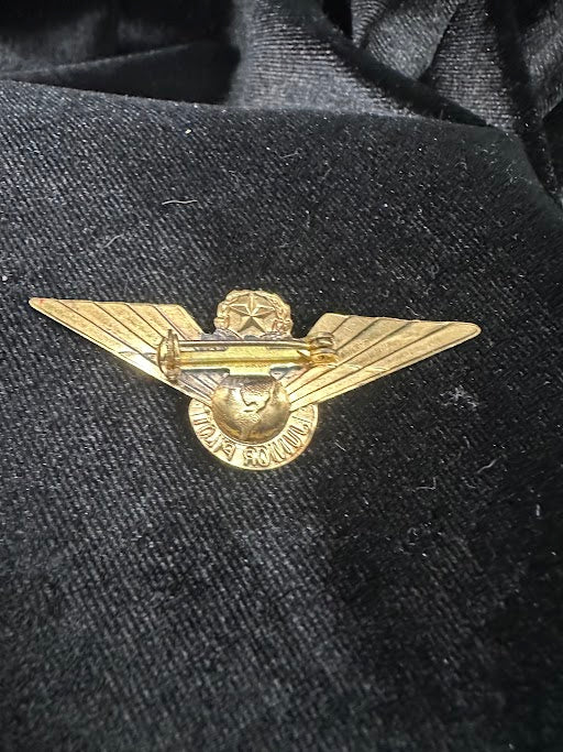 Vintage TWA Junior Pilot Wing Brooch Gold Tone Trans World Airlines Aviation Pin Collectible
