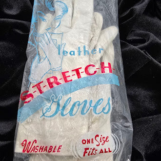 Vintage white leather ladies gloves soft dress gloves