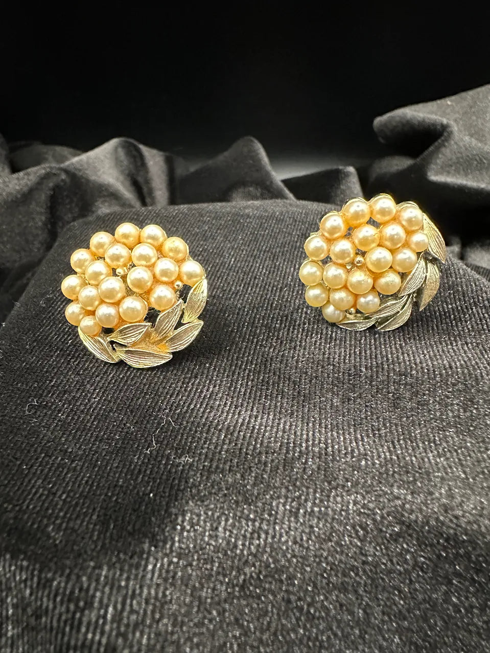 Lisner Gold Tone Pearl Style Clip Earrings