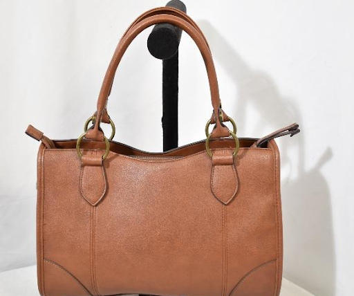 Frye & Co. Brown Faux Leather Satchel Handbag – Classic Structured Shoulder Bag Everyday Carry