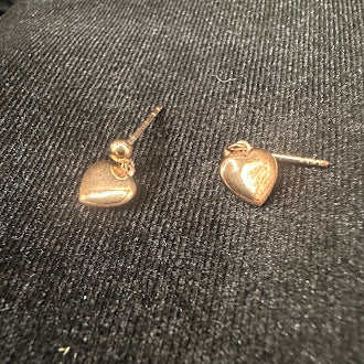 D’Joy Sterling Silver 925 Rose Gold Vermeil Heart Stud Earrings