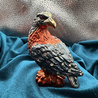 Blue and Brown Eagle Magnetic Trinket Box 3 Inch Solid Metal Hinged Design