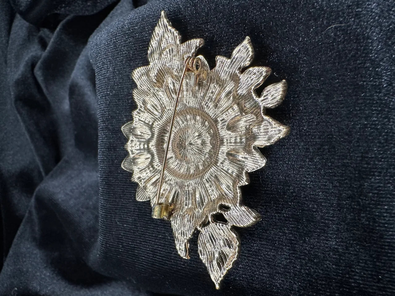 Yellow Crystal Sunflower Brooch