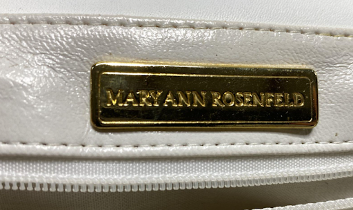 Mary Ann Rosenfield White Leather Envelope Flap Shoulder Bag Vintage Minimalist Purse