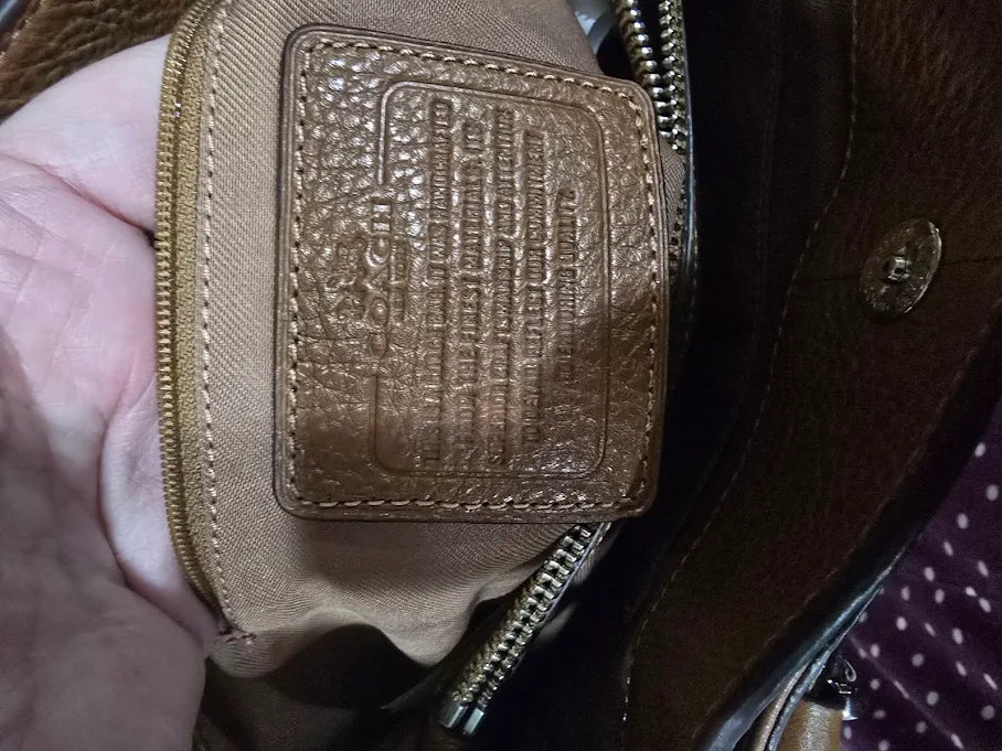 Coach Christie Carryall Brown Pebbled Leather Satchel | Authentic Leather Crossbody Shoulder Bag
