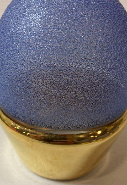 Textured Frosted Blue Glass Decanter and Glasses Set, 7-Piece