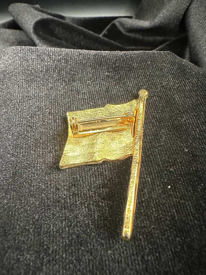 Gold Tone American Flag Brooch | Patriotic Flag Lapel Pin