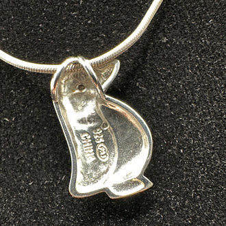 Sterling Silver Penguin Pendant Necklace 925 Marcasite Style Animal Necklace Vintage Inspired