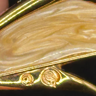 Swarovski Gold Tone Calla Lily Brooch Pave Crystal Flower Pin Faux Pearl Center Signed