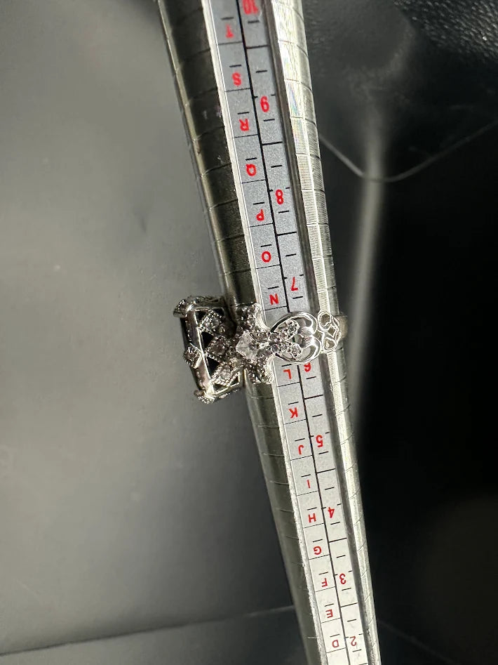Ornate Vintage Gothic Red Crystal Statement Ring