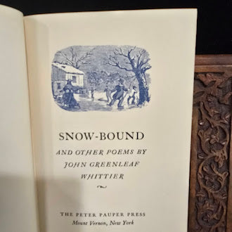 Snow Bound and Other Poems by John Greenleaf Whittier 1965 First Edition Peter Pauper Press Hardcover in Slipcase with Ephemera