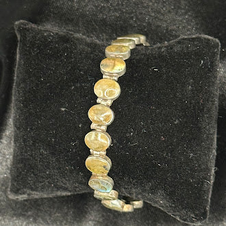 925 Sterling Silver Brown Labradorite Cabochon Necklace & Earring Set | Natural Gemstone | Earth Tone Statement Jewelry