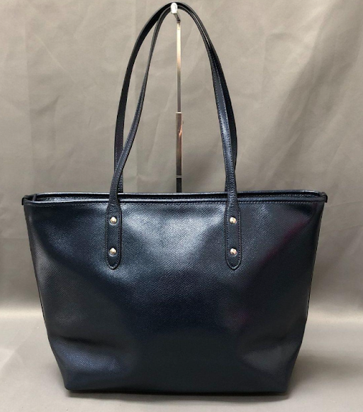 Coach Midnight Navy Crossgrain Leather City Zip Tote Shoulder Handbag