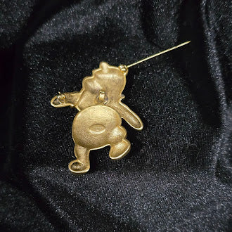 Disney Winnie the Pooh Gold Tone Articulated Character Brooch Classic Pooh Pin