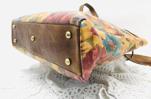 Patricia Nash Floral Leather Tote, Multicolor Print Shoulder Bag, Vintage-Inspired