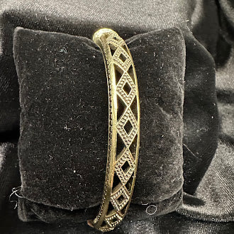 Heidi Daus Gold Tone Crystal Link Bracelet – Art Deco Style Black Panel Statement Bracelet