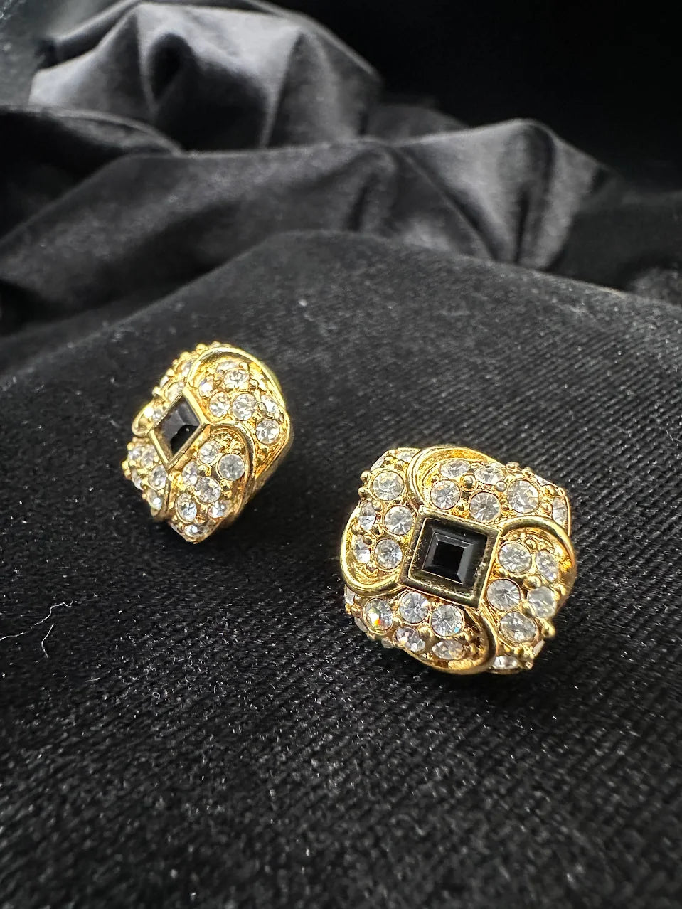 Swarovski Gold Tone Clear Crystal Earrings