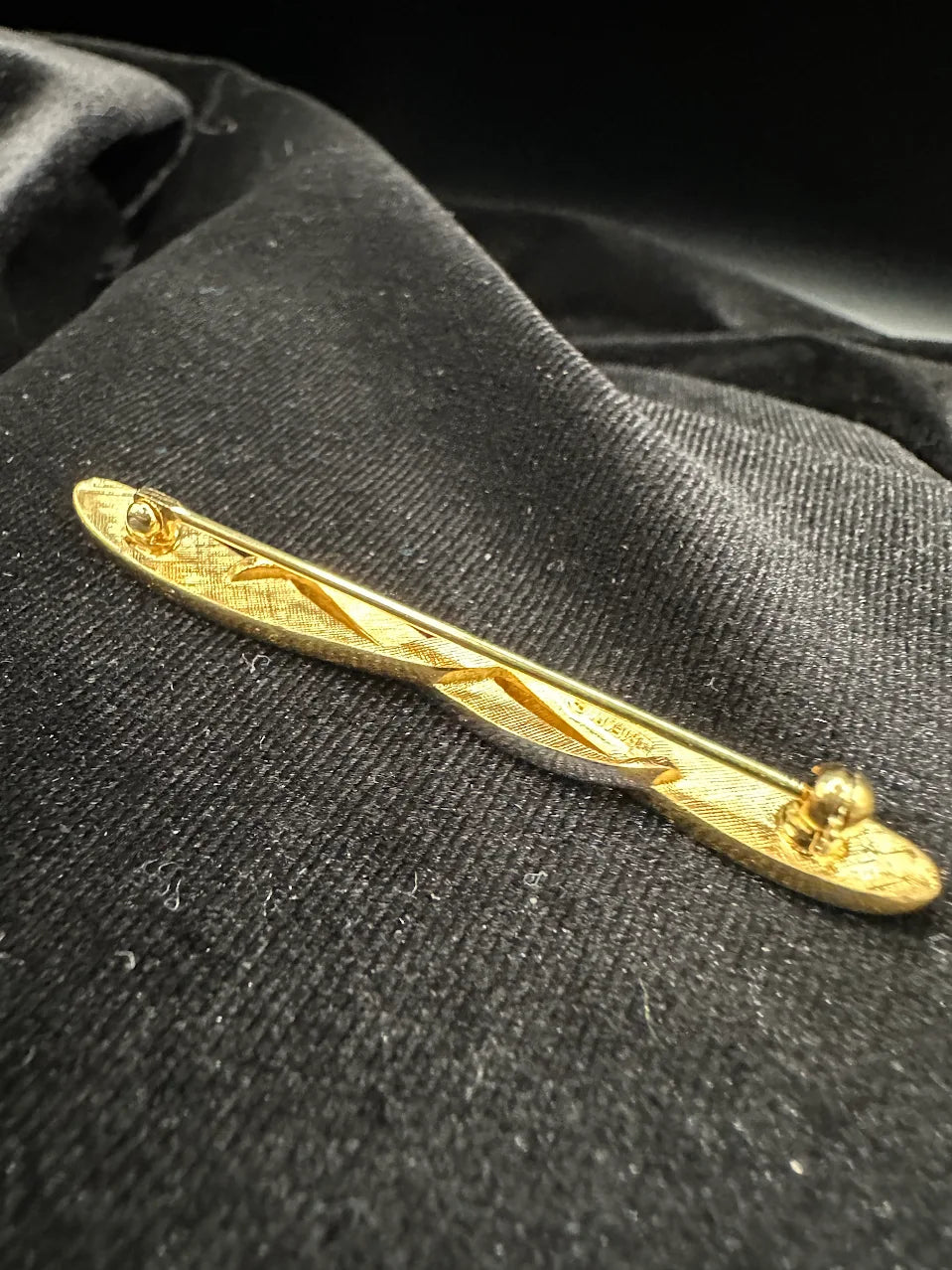 Gold Tone Silver Tone Bar Brooch