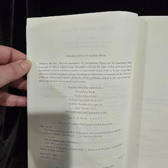 The First Amendment Freedom of the Press Its Constitutional History and the Contemporary Debate Garrett Epps Prometheus Books 2010 Signed Paperback