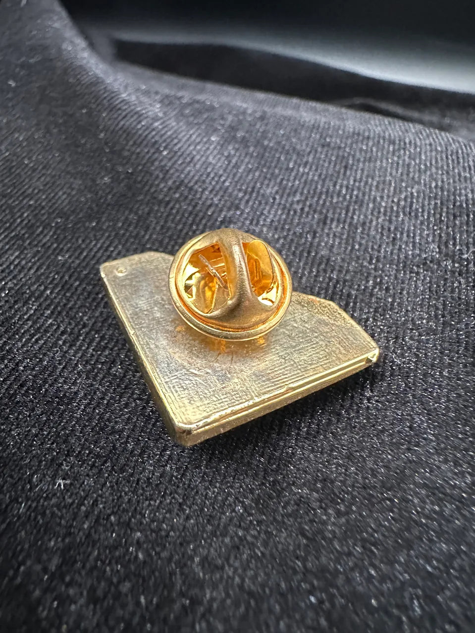 Gold Tone Geometric Crystal Triangle Brooch