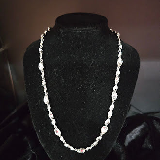 Authenticated Givenchy Silver Tone Faceted Glass Statement Necklace 19 Inch Designer Jewelry
