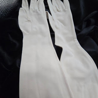 Vintage white long opera length dress gloves classic formal ladies gloves